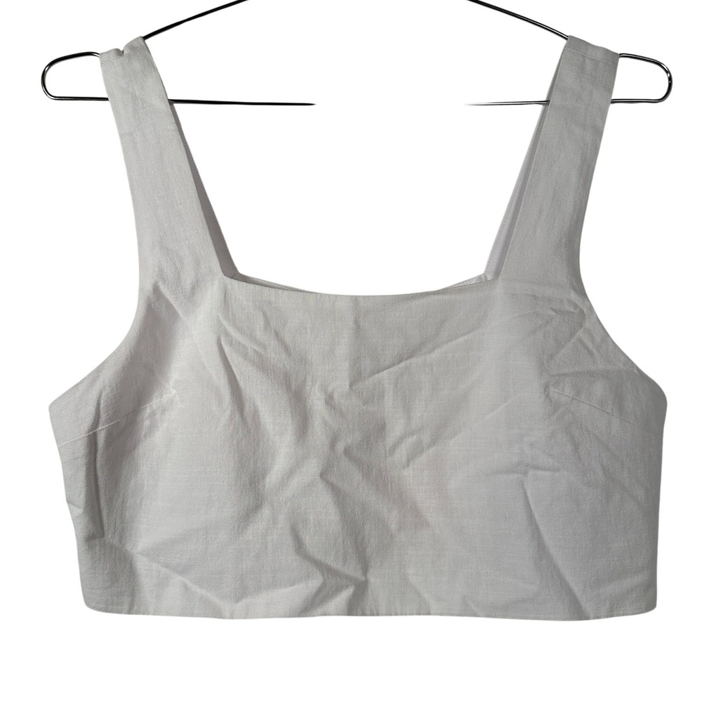 Minimalist White Annie Top Lost In Lunar‎ Cotton Cropped Tank Size M NWT